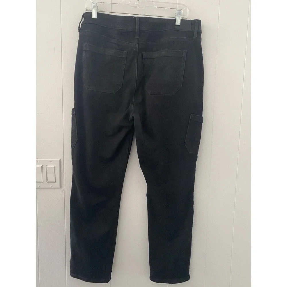 PAIGE Black High Rise Cargo Pants Size 32 Slim Straight Utility Crop